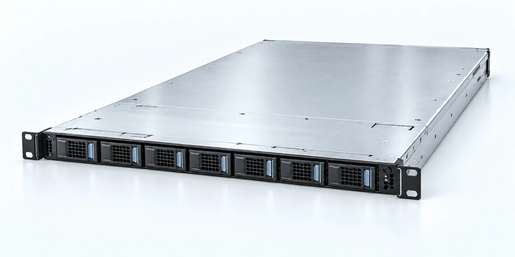 AI explanatory product scene of a complete rack server