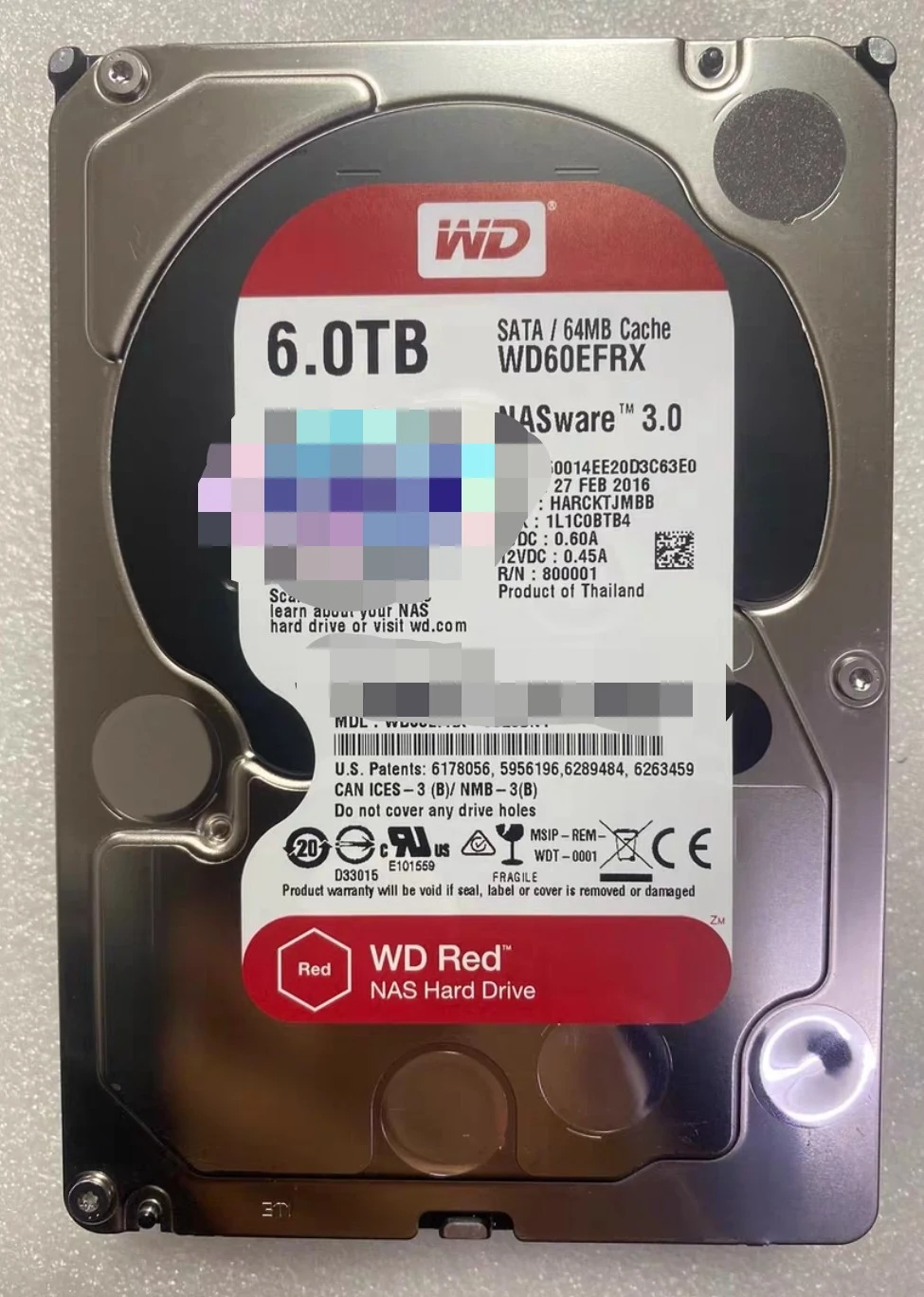 WD60EFRX — label reference photo 1