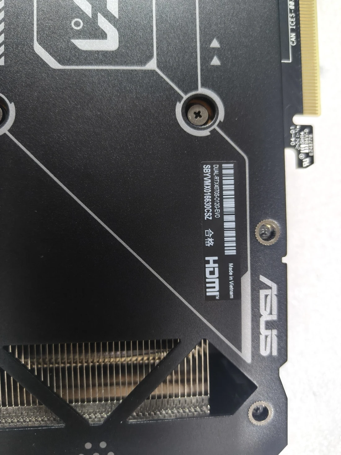 DUAL-RTX4070S-O12G-EVO — label reference photo 1