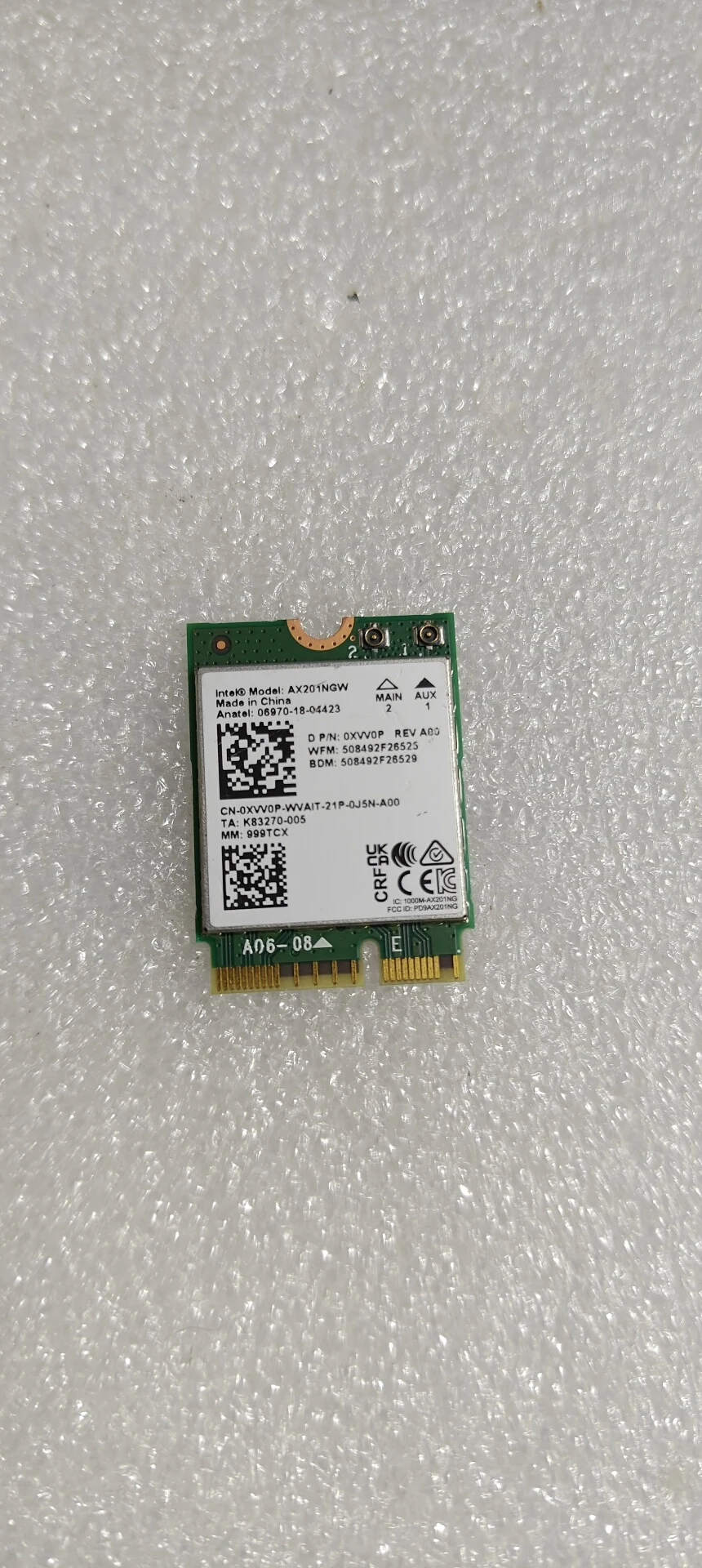AX201NGW — label reference photo 1