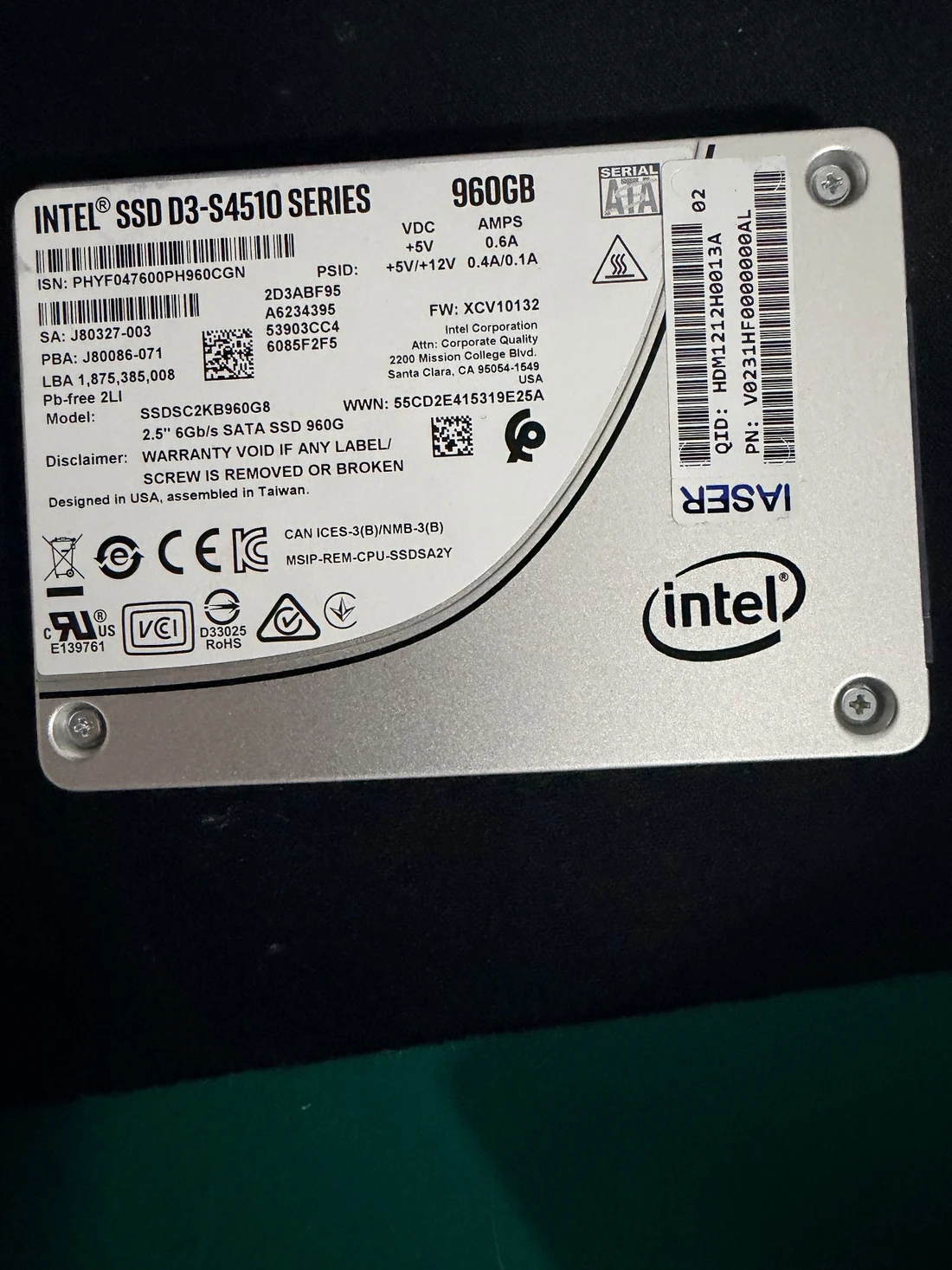 SSDSC2KB960G8 — product reference photo 1